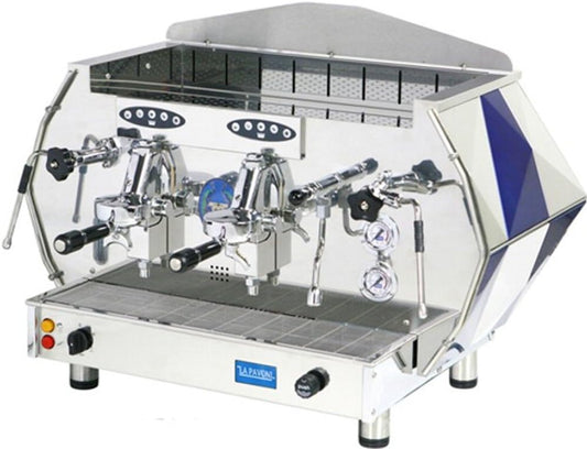 La Pavoni DIA 2V-B 2-Group Diamante Volumetric Espresso Coffee Machine, Sapphire Blue, 14L Boiler Water Capacity, 4 Cup Selection Keypad